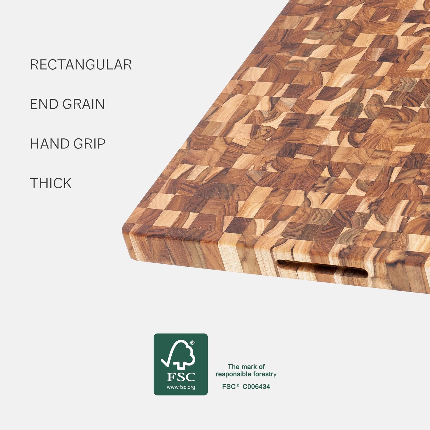 Non-Toxic Teak End-Grain Cutting Board, FSC-Certified – Teakhaus