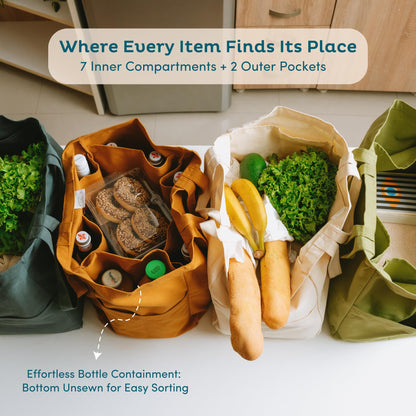 Nook Theory Cotton Canvas Reusable Grocery Bags (3-Pack, 12 oz)
