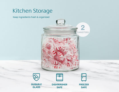 Plastic-Free Half-Gallon Glass Storage Jars, Glass Lids, 2-Pack – KooK