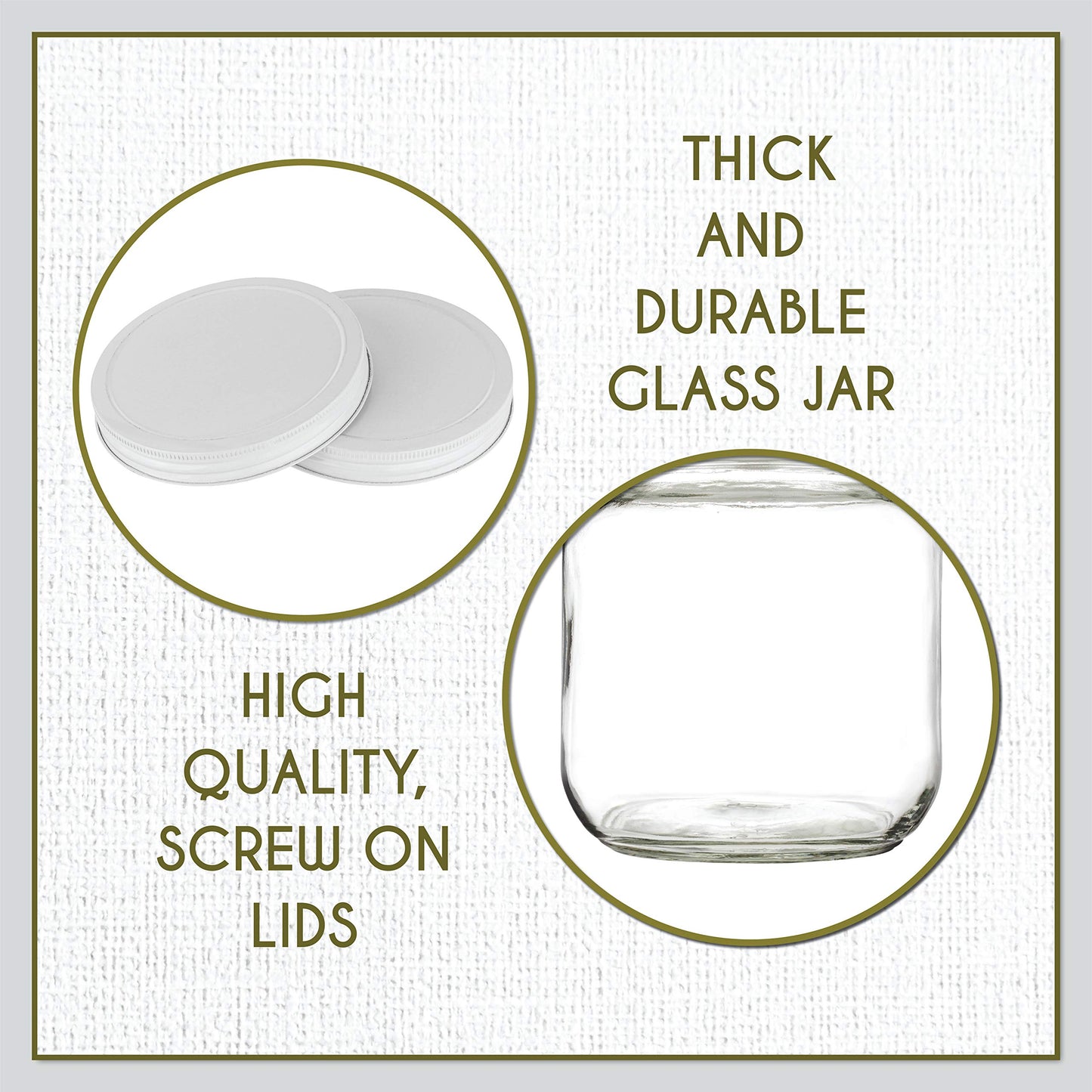Half-Gallon Glass Mason Jars with Metal Lids, 2-Pack - Kitchentoolz