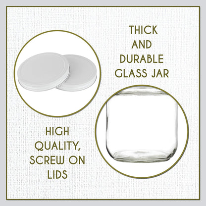 Half-Gallon Glass Mason Jars with Metal Lids, 2-Pack - Kitchentoolz