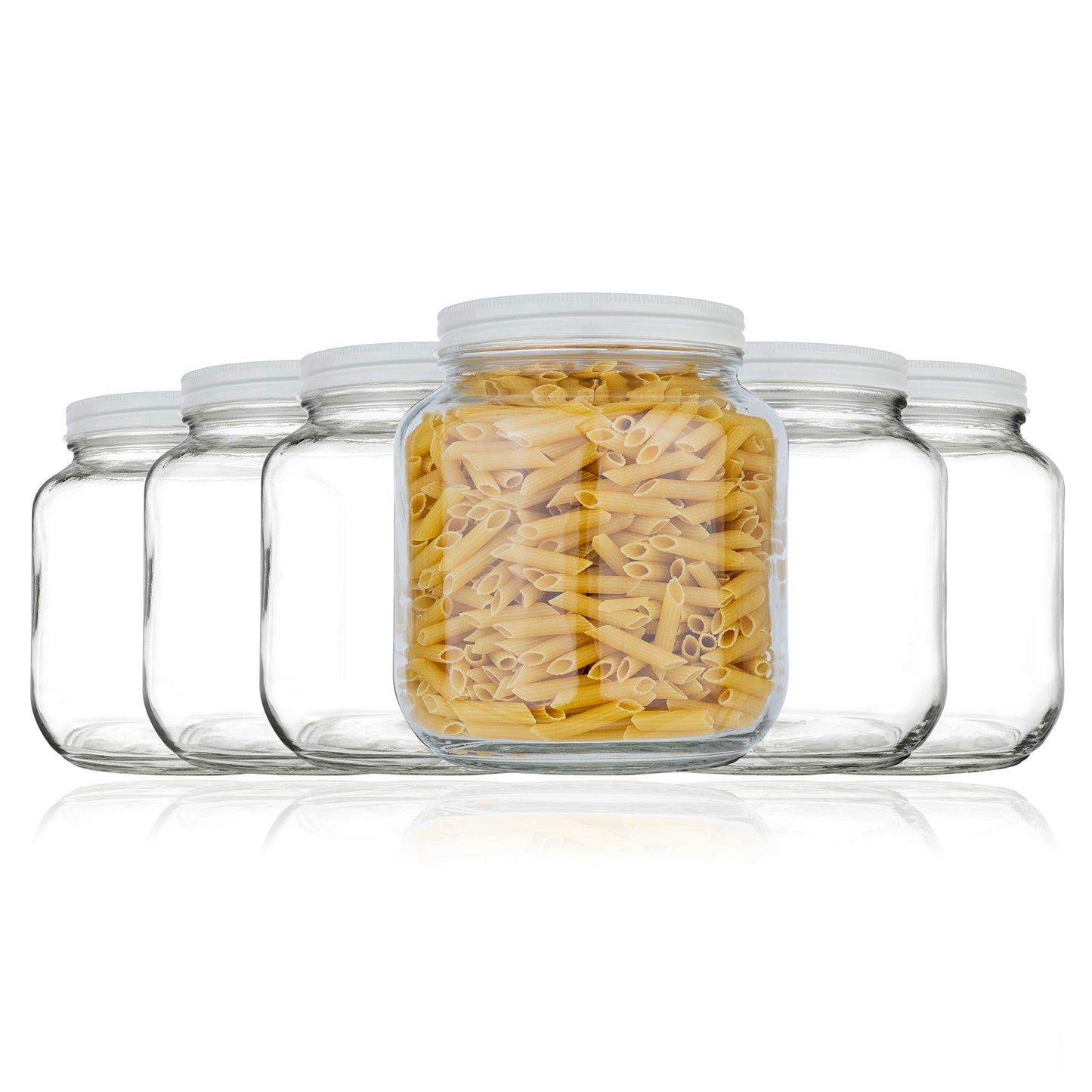Half-Gallon Glass Mason Jars with Metal Lids, 2-Pack - Kitchentoolz