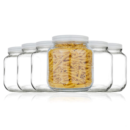 Half-Gallon Glass Mason Jars with Metal Lids, 2-Pack - Kitchentoolz