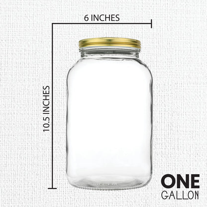 1-Gallon Glass Mason Jars with Airtight Metal Lids, 2-Pack - Kitchentoolz