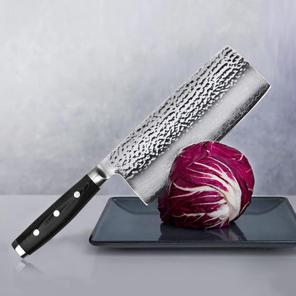 Enso HD 7" Vegetable Cleaver (VG10 Hammered Damascus)