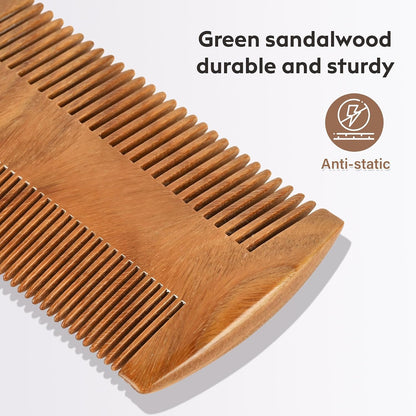 Handmade Green Sandalwood Wooden Comb, Anti-Static & Vegan – Onedor
