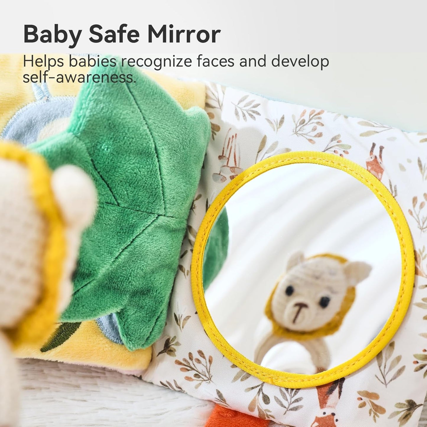 Montessori Soft Baby Book: Sensory Textures & Teether Toy