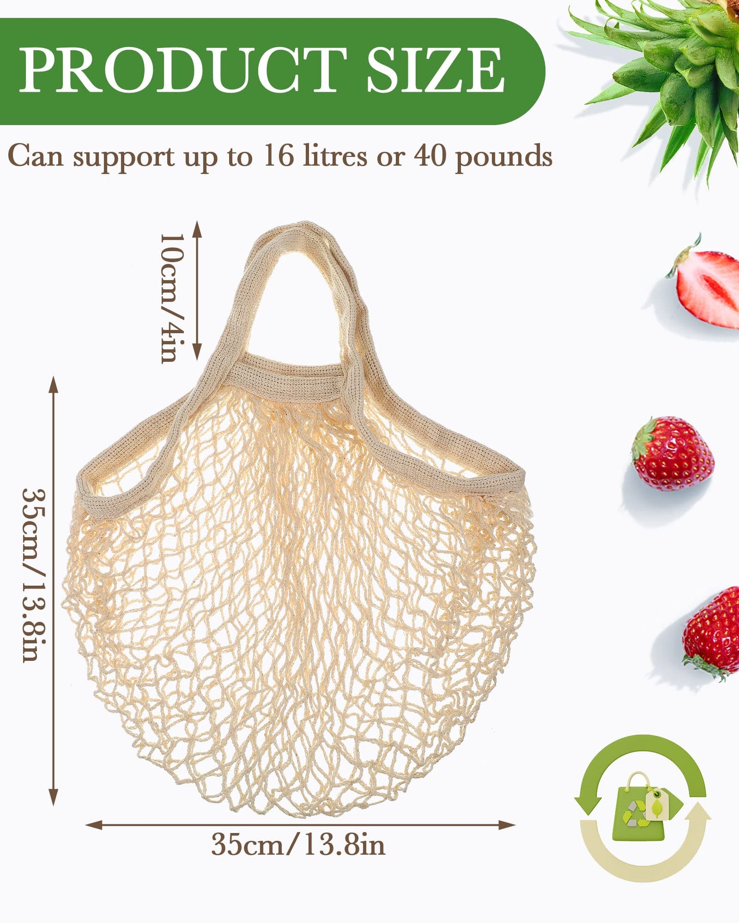 Eccliy Reusable Cotton Mesh Grocery & Produce Bags (12-Pack)