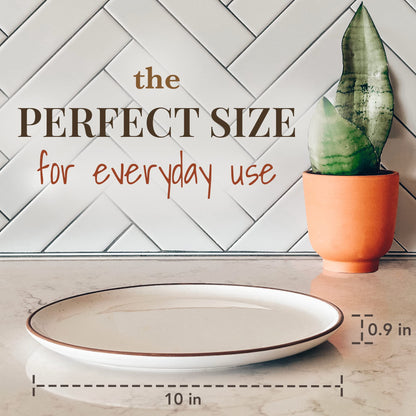 Lead-Free Ceramic Dinner Plates, Lab-Tested – Mora (Set of 6)