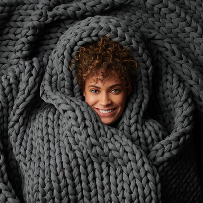 Toxin-Free Sleep: Bearaby Organic Cotton 100% Hand-Knit Weighted Blanket, Non-Toxic