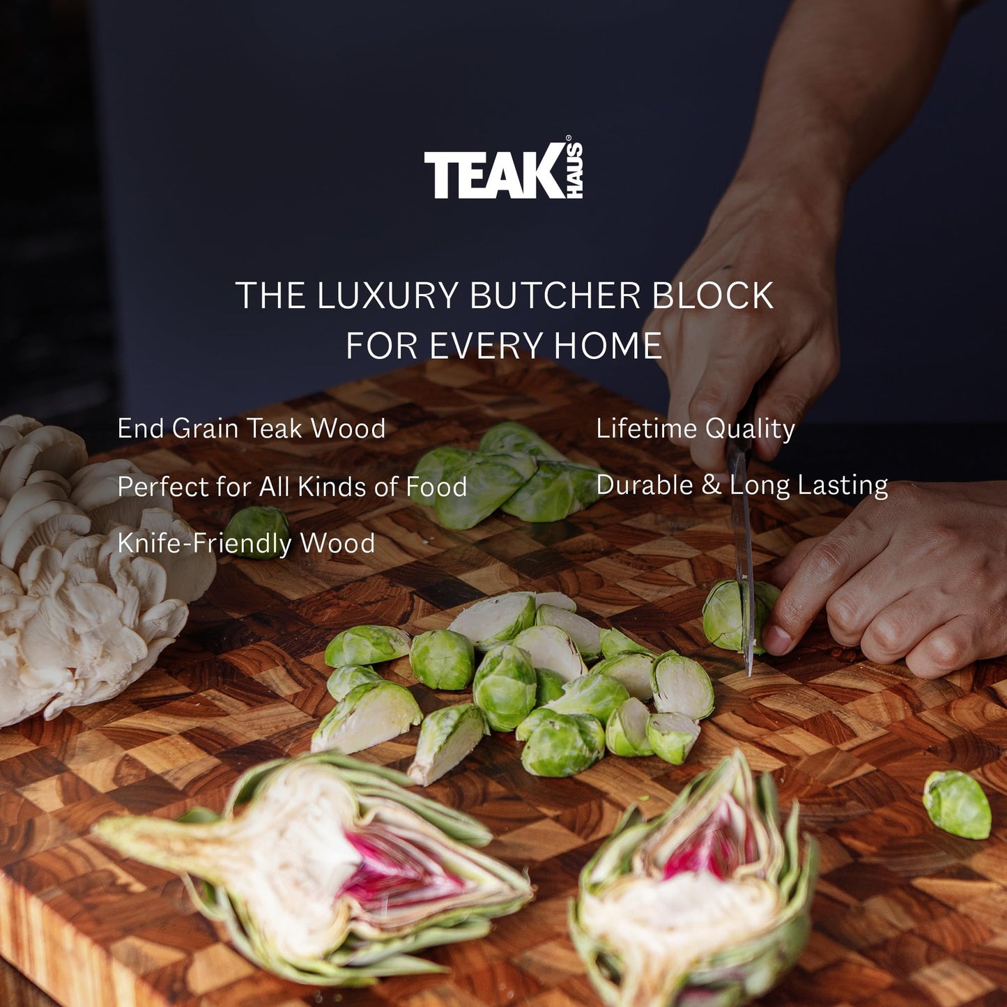 Non-Toxic Teak End-Grain Cutting Board, FSC-Certified – Teakhaus