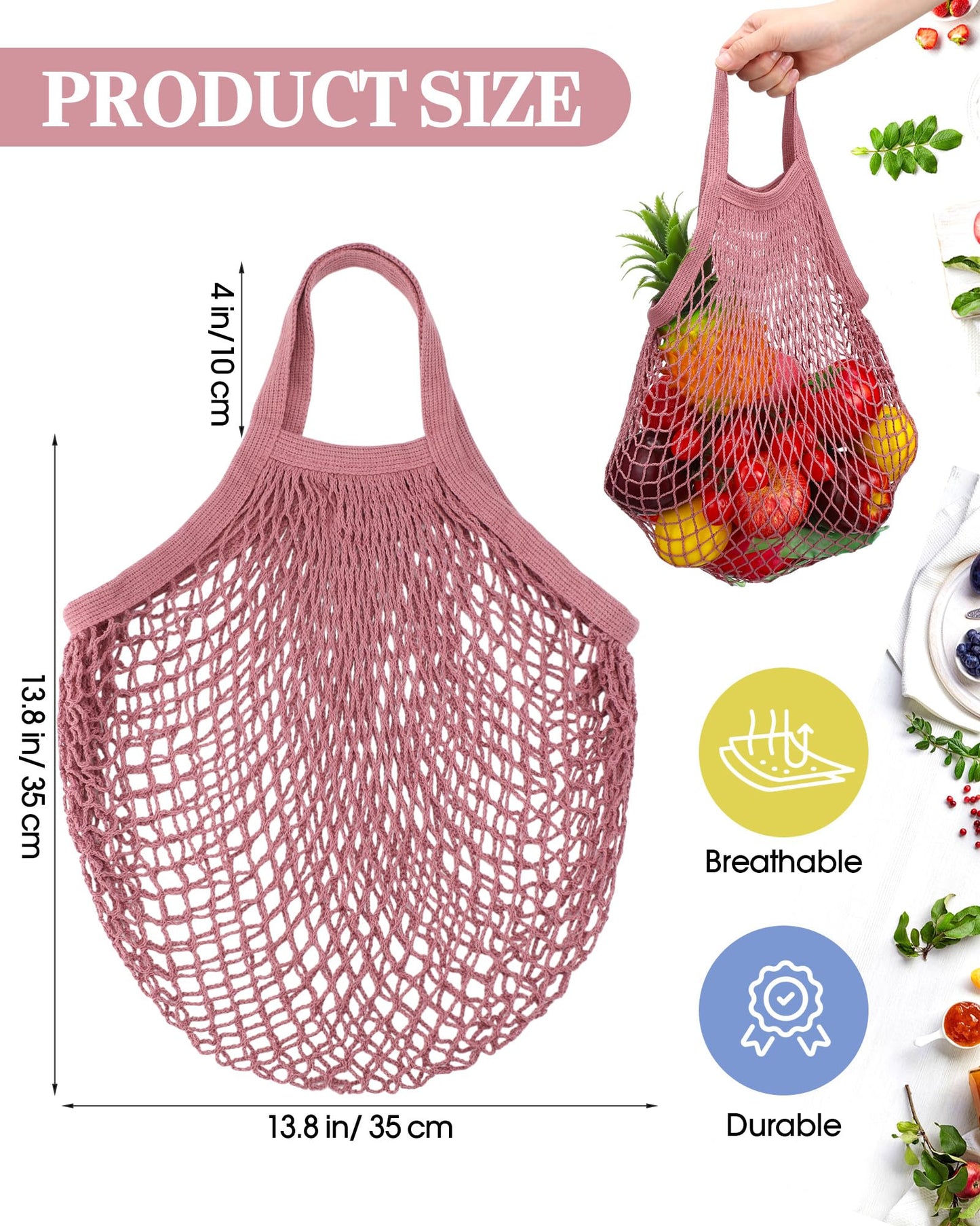 Eccliy Reusable Cotton Mesh Grocery & Produce Bags (12-Pack)