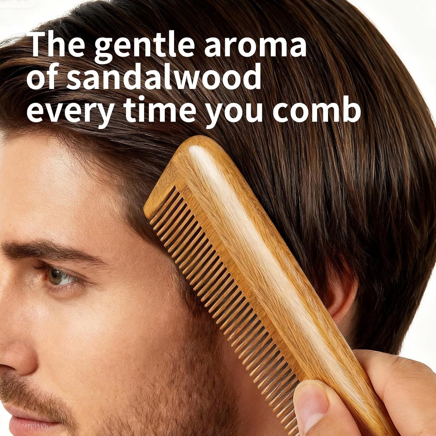Handmade Green Sandalwood Wooden Comb, Anti-Static & Vegan – Onedor