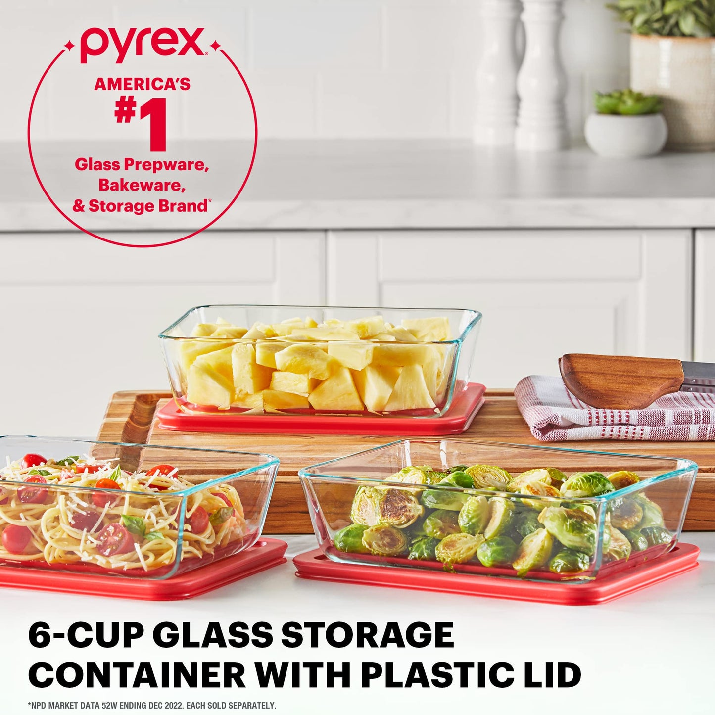 Pyrex Simply Store 11-Cup Glass Food Storage Container