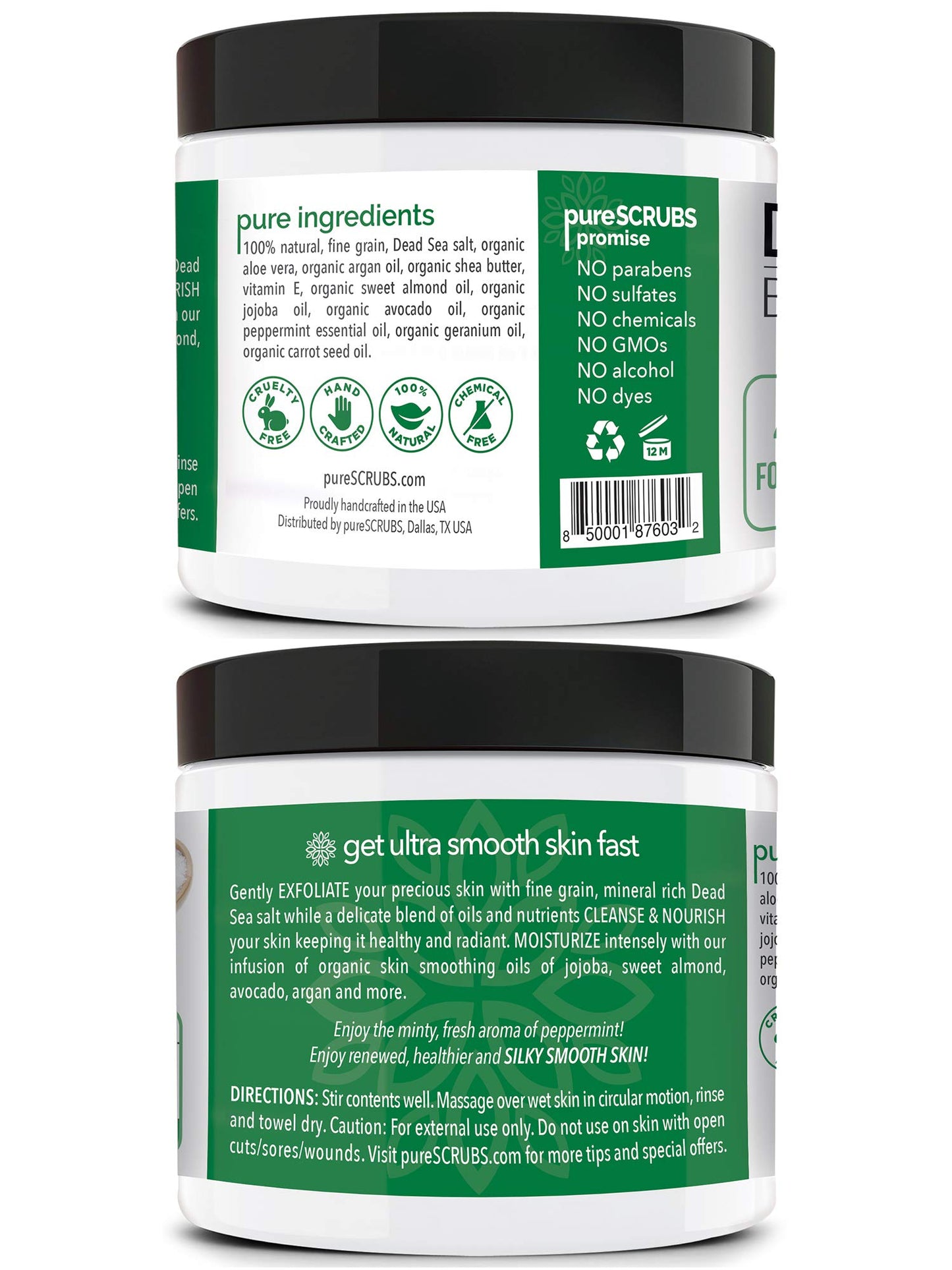 Fragrance-Free Dead Sea Salt Body Scrub, Organic Oils – pureSCRUBS Unscented