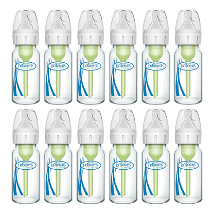 Dr. Brown’s Options+ 4 oz Narrow Borosilicate Glass Baby Bottles (2-Pack)
