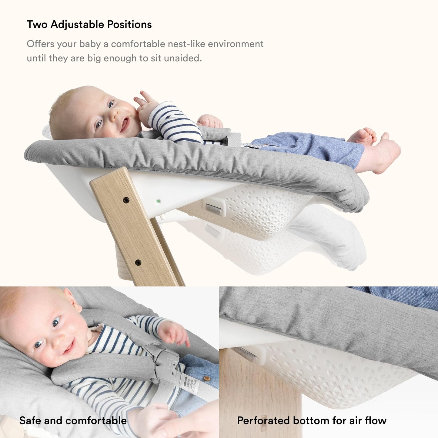 Stokke Tripp Trapp Solid Beechwood Chair with Newborn Set Bundle