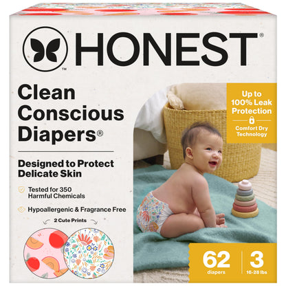 The Honest Company Comfort Dry Diapers: TCF Plant-Based Protection
