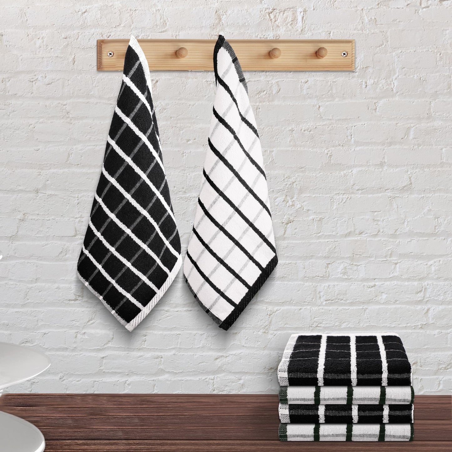 Microplastic-Free Kitchen: Urban Villa Cotton Dish Towels 6-Pack Non-Toxic