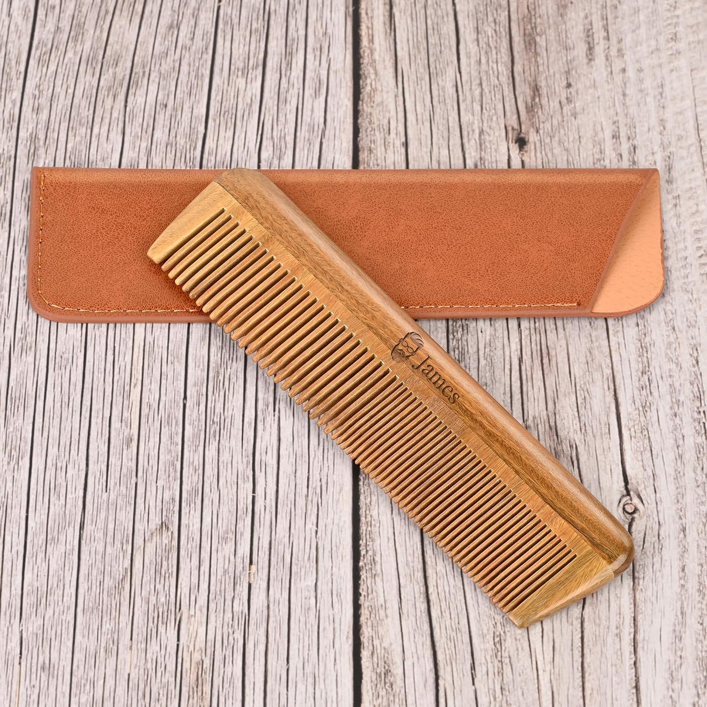 Handmade Green Sandalwood Wooden Comb, Anti-Static & Vegan – Onedor