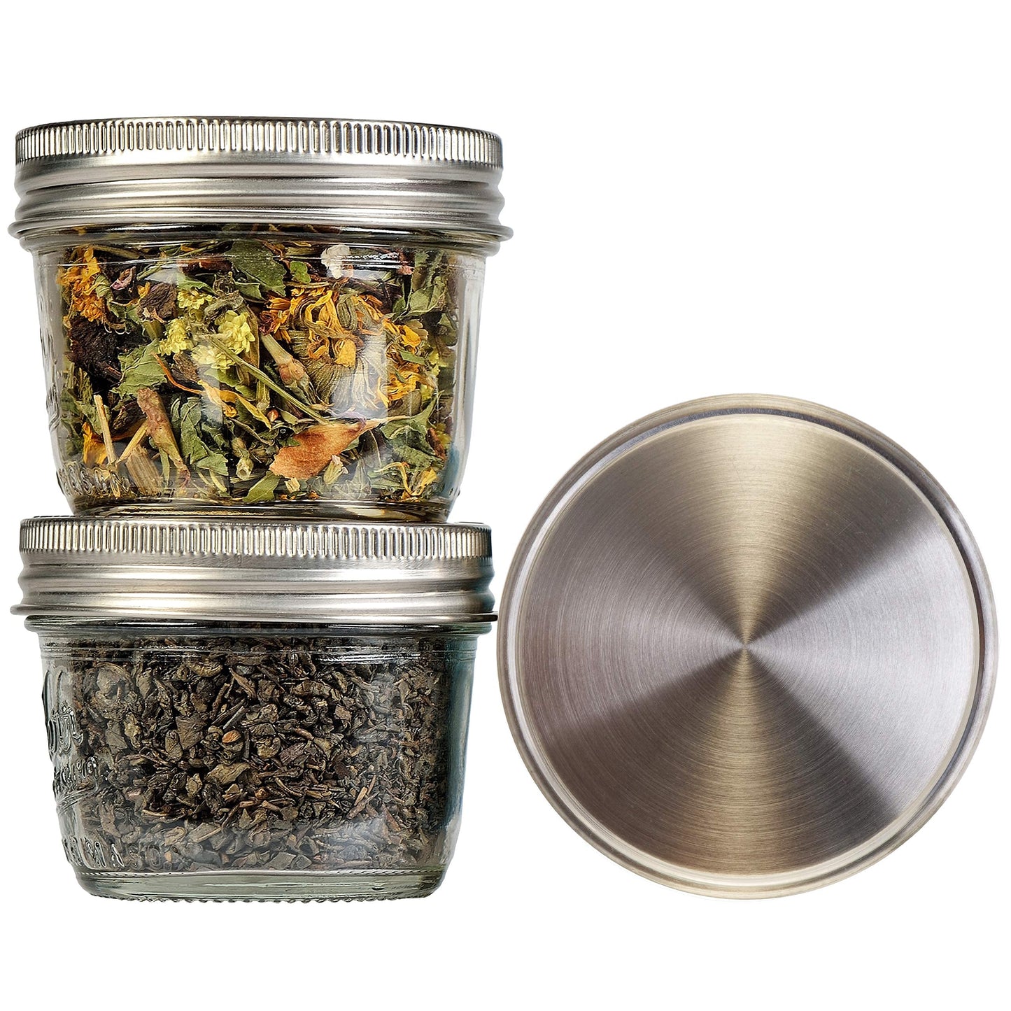 Plastic-Free 316 Stainless Steel Mason Jar Lids, 12-Pack – Regular Mouth