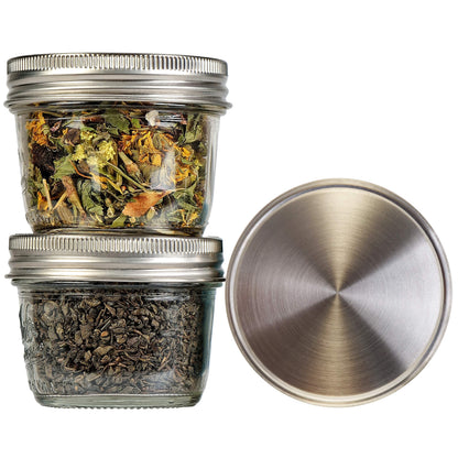 Plastic-Free 316 Stainless Steel Mason Jar Lids, 12-Pack – Regular Mouth