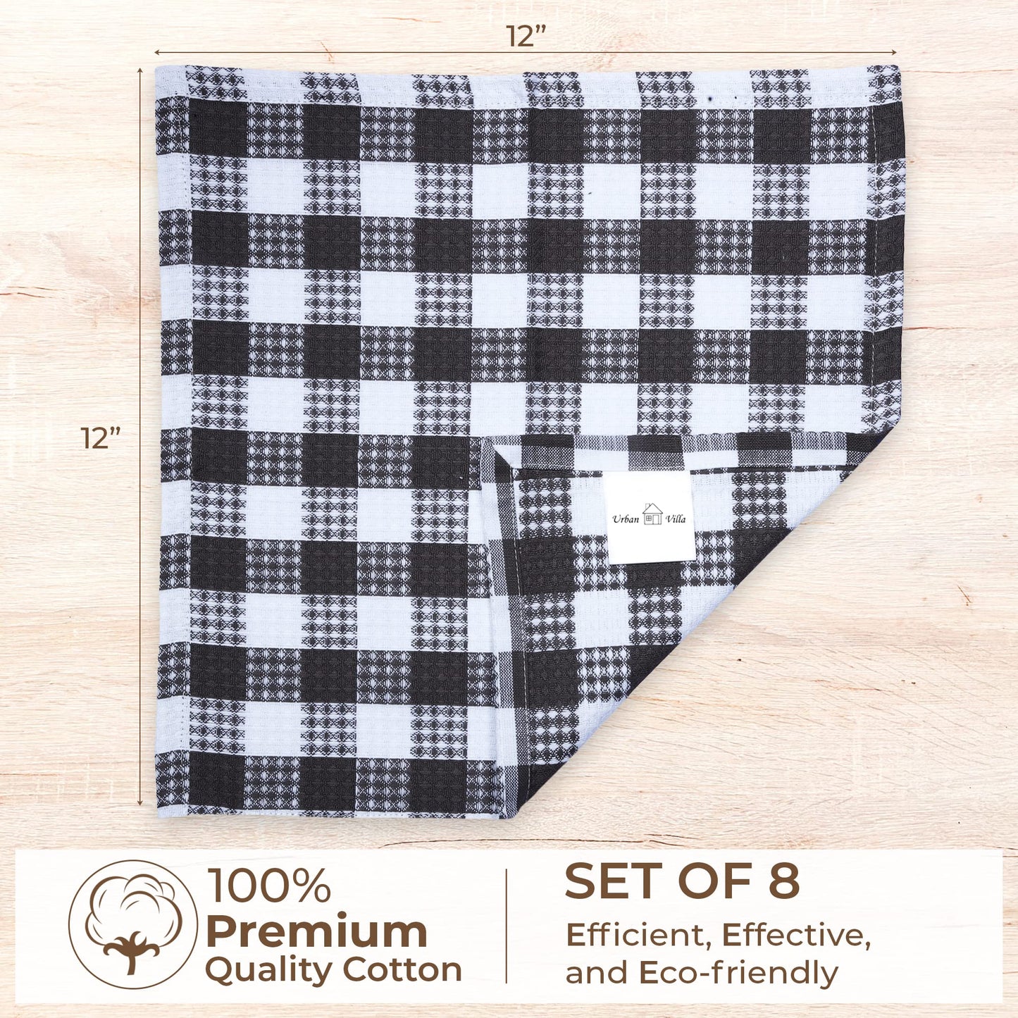 Microplastic-Free Kitchen: Urban Villa Cotton Dish Towels 6-Pack Non-Toxic