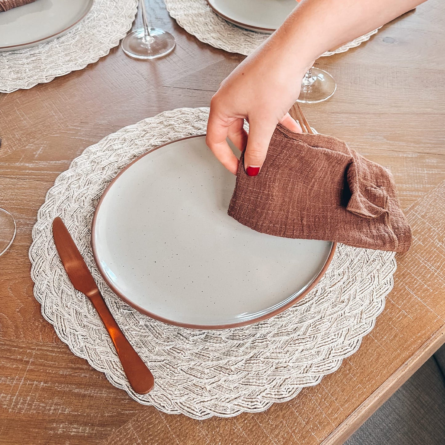 Lead-Free Ceramic Dinner Plates, Lab-Tested – Mora (Set of 6)