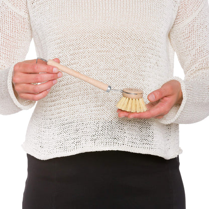Redecker Tampico Fiber Dish Brush: Oiled Beechwood Handle (Set of 2)