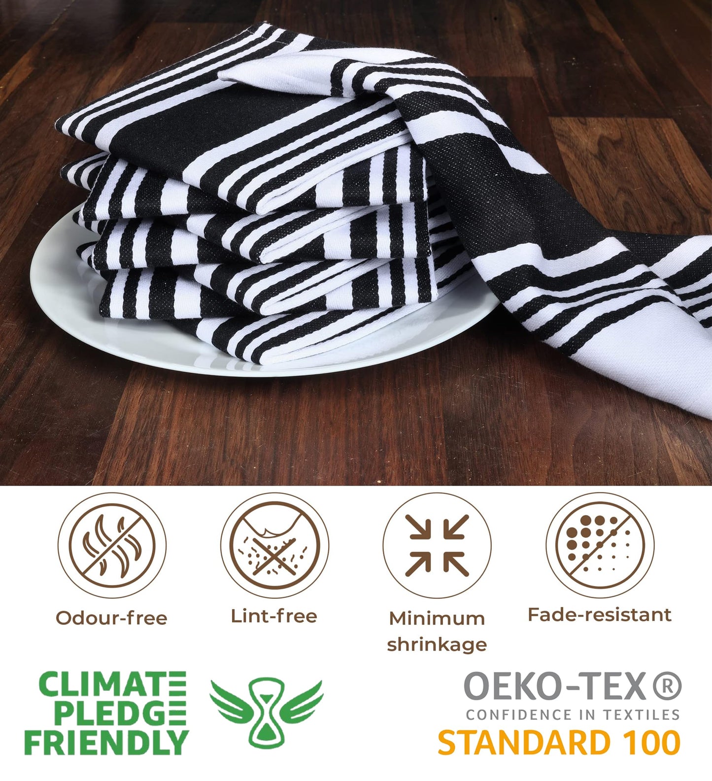 Microplastic-Free Kitchen: Urban Villa Cotton Dish Towels 6-Pack Non-Toxic
