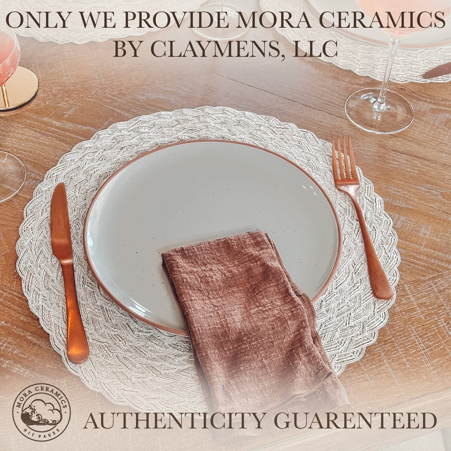 Lead-Free Ceramic Dinner Plates, Lab-Tested – Mora (Set of 6)
