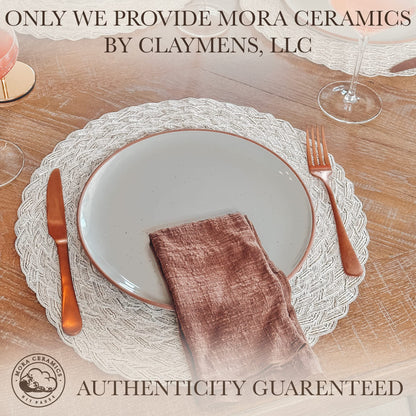 Lead-Free Ceramic Dinner Plates, Lab-Tested – Mora (Set of 6)