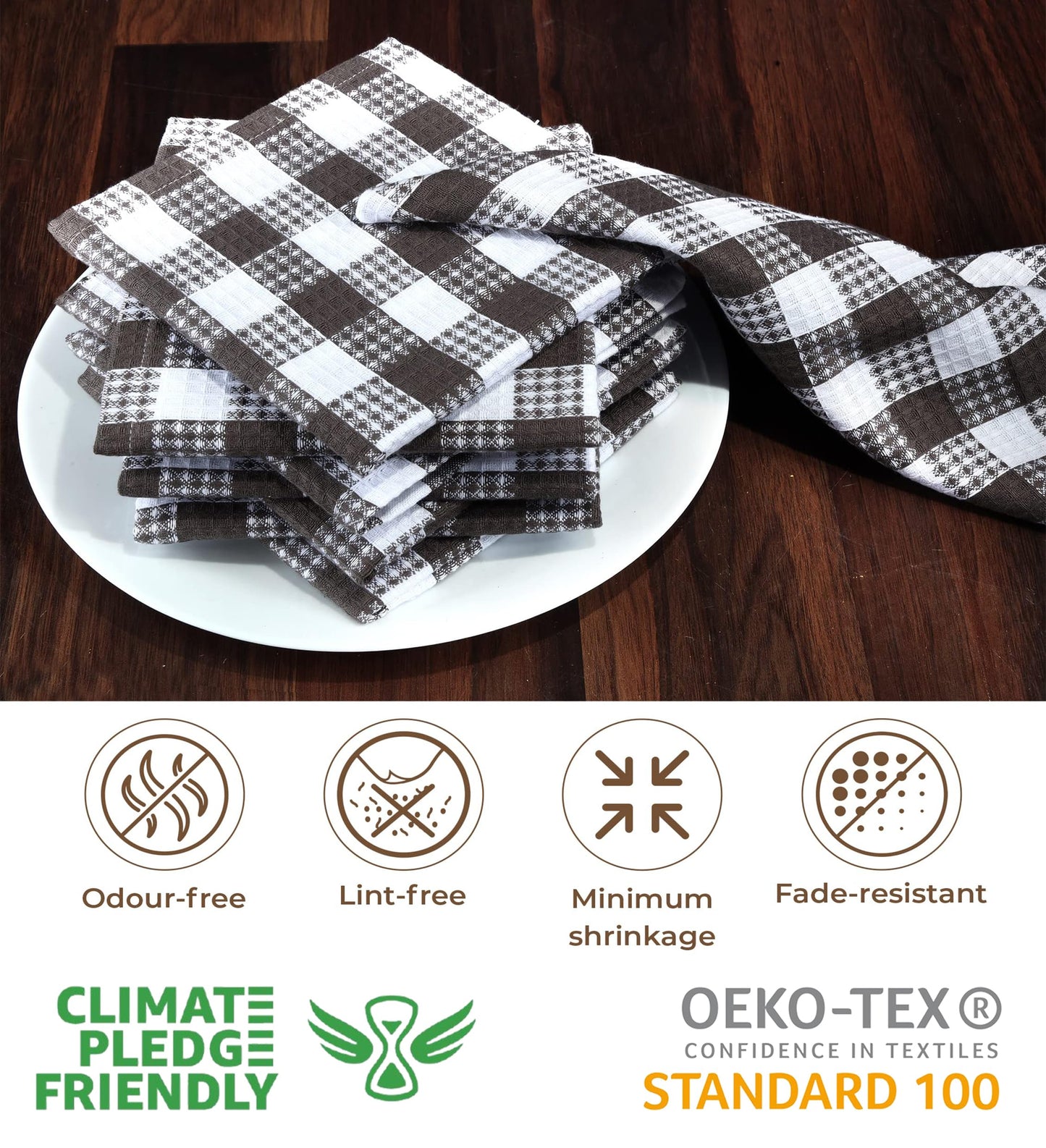 Microplastic-Free Kitchen: Urban Villa Cotton Dish Towels 6-Pack Non-Toxic
