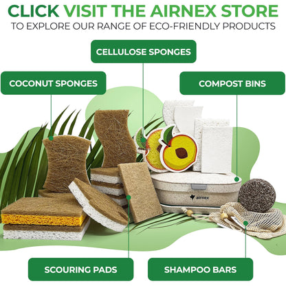 Microplastic-Free Kitchen: Airnex Biodegradable Natural Sponges Non-Toxic