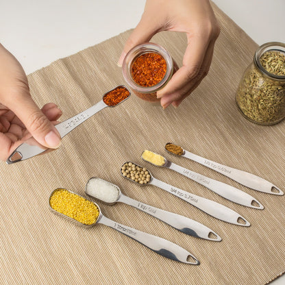 Microplastic-Free 18/8 Stainless Steel Measuring Cups & Spoons Set, 13-Piece