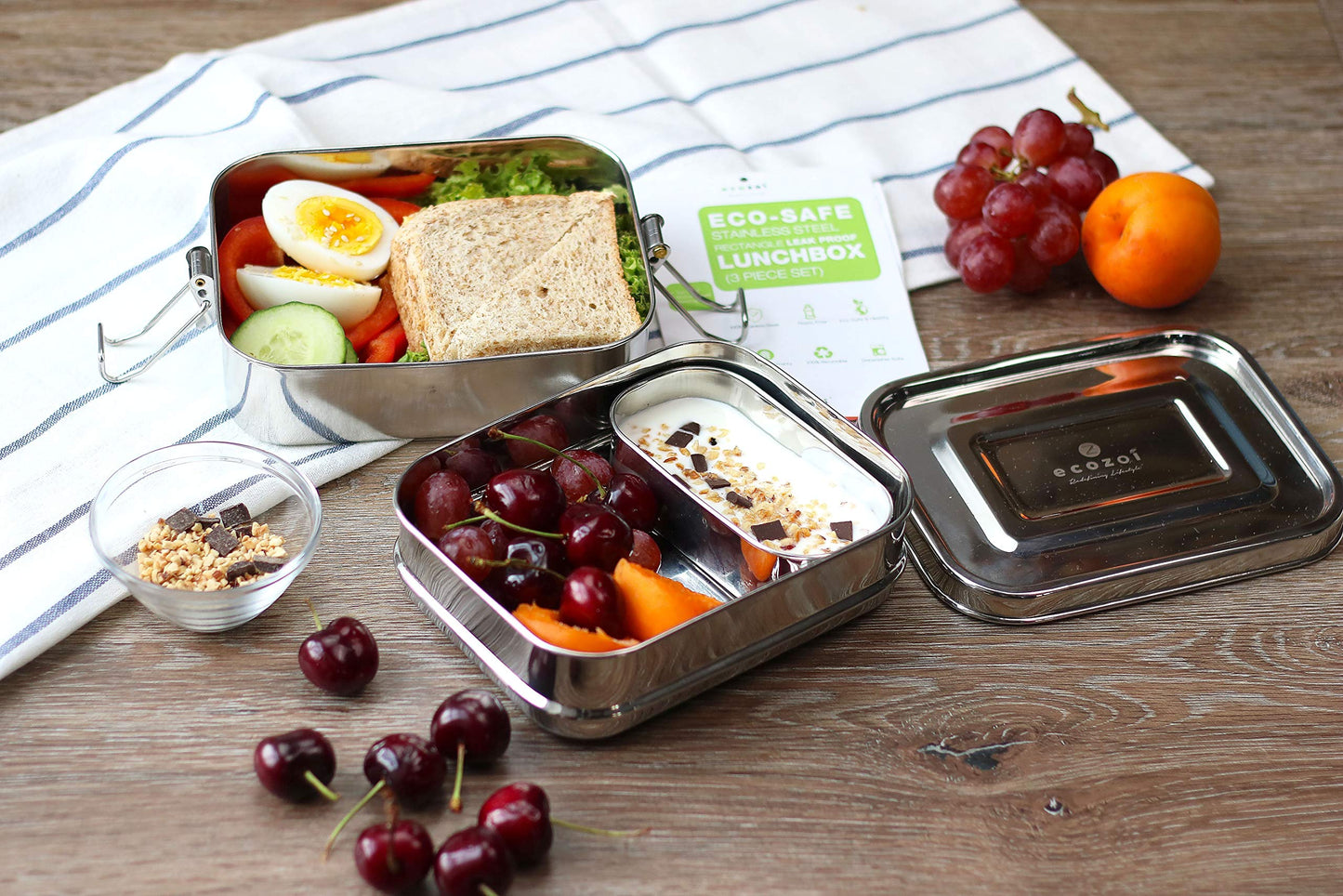 Plastic-Free Stainless Steel Bento Lunch Box, 2-Tier – Ecozoi