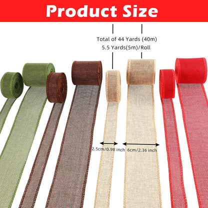 Extended 12-Yard Burlap Ribbon: Natural Wired Edge for Permanent, Handmade Bows & Garlands
