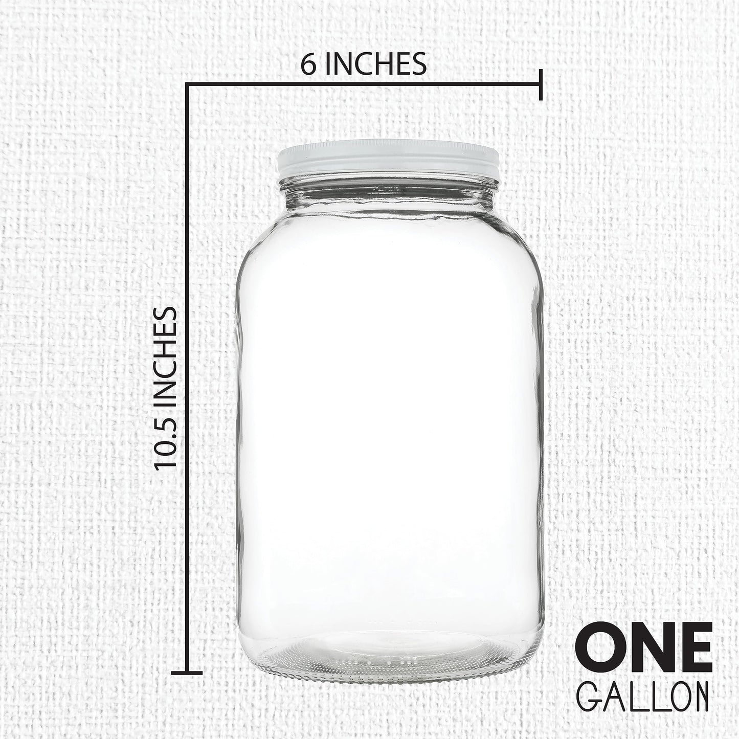 1-Gallon Glass Mason Jars with Airtight Metal Lids, 2-Pack - Kitchentoolz