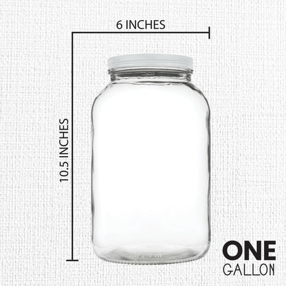 1-Gallon Glass Mason Jars with Airtight Metal Lids, 2-Pack - Kitchentoolz