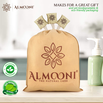 Almooni Natural Egyptian Loofah Exfoliating Body Scrubber (3-Pack)
