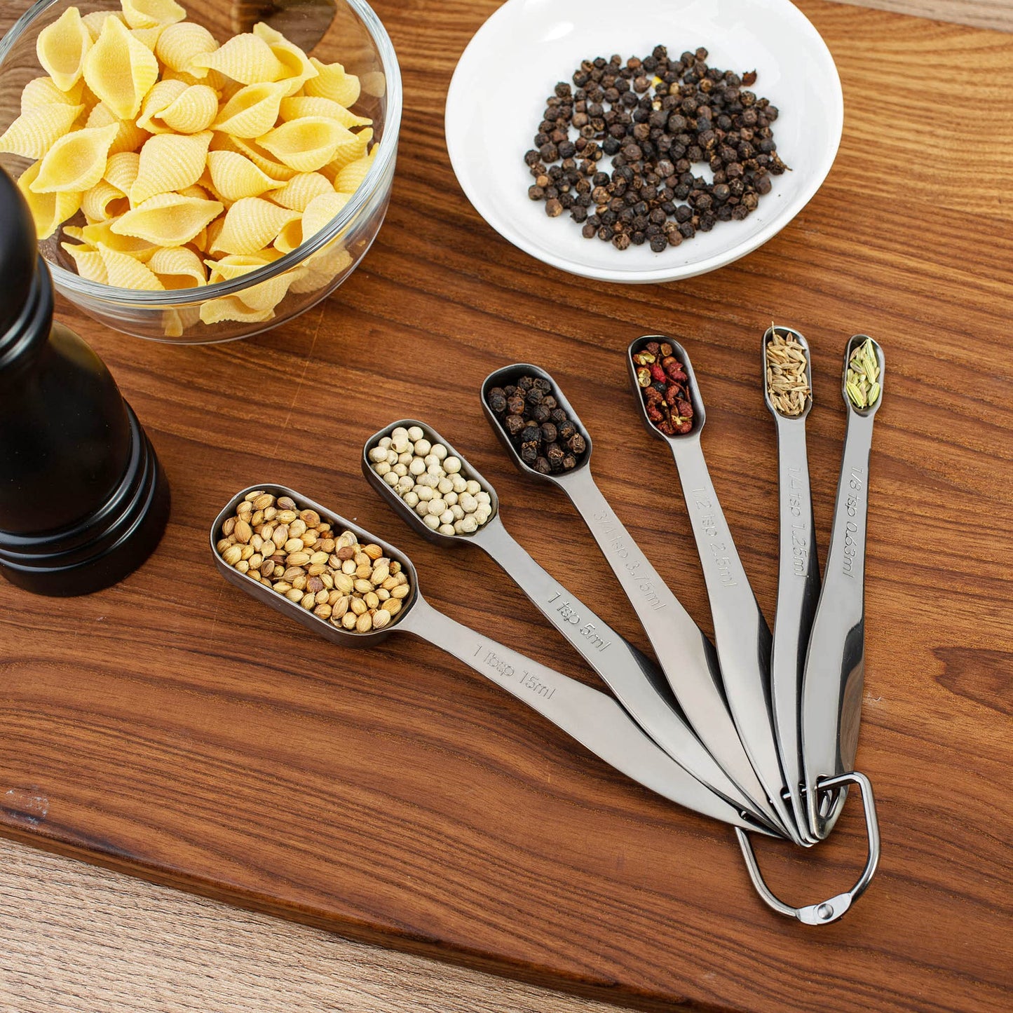 Microplastic-Free 18/8 Stainless Steel Measuring Cups & Spoons Set, 13-Piece