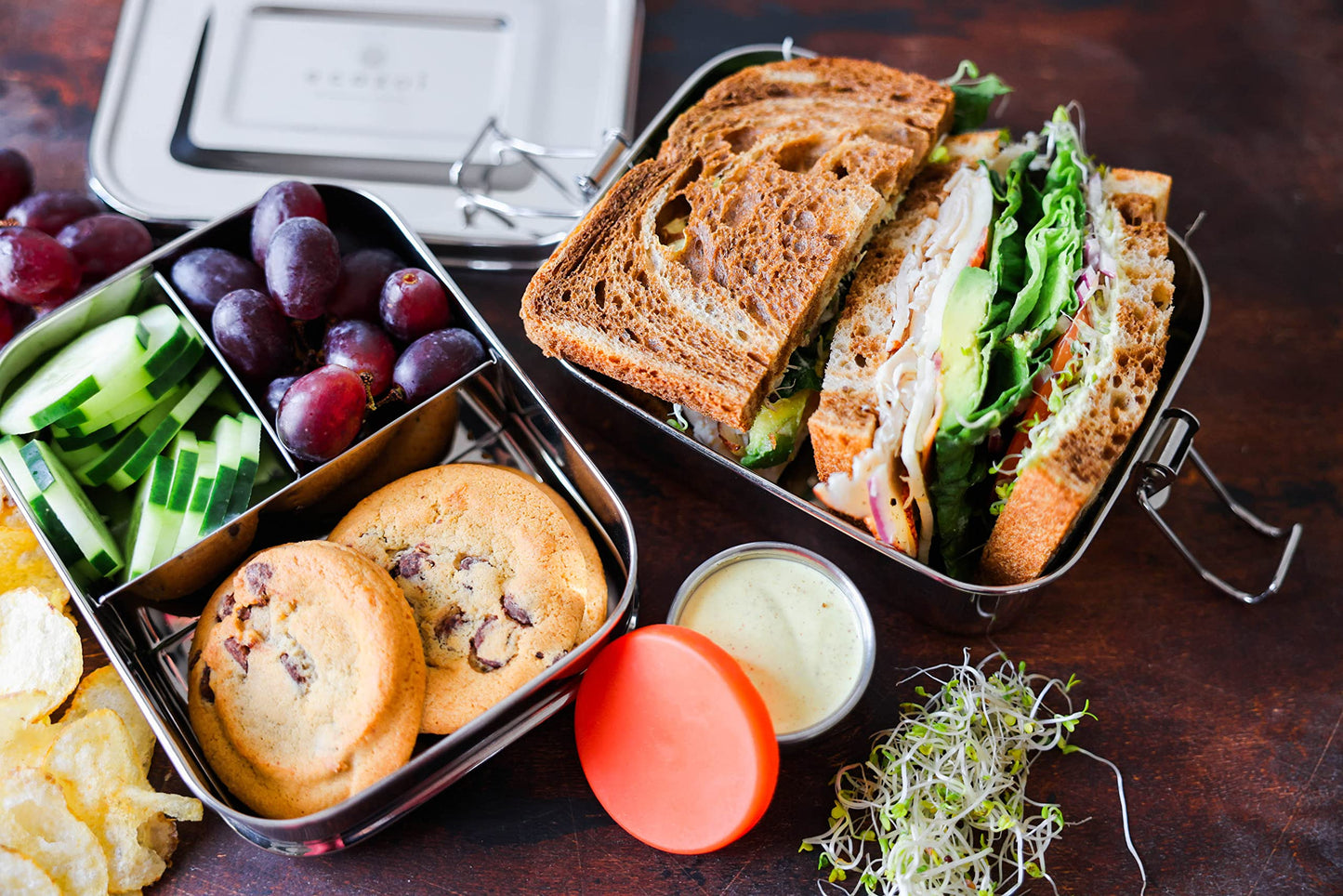 Plastic-Free Stainless Steel Bento Lunch Box, 2-Tier – Ecozoi