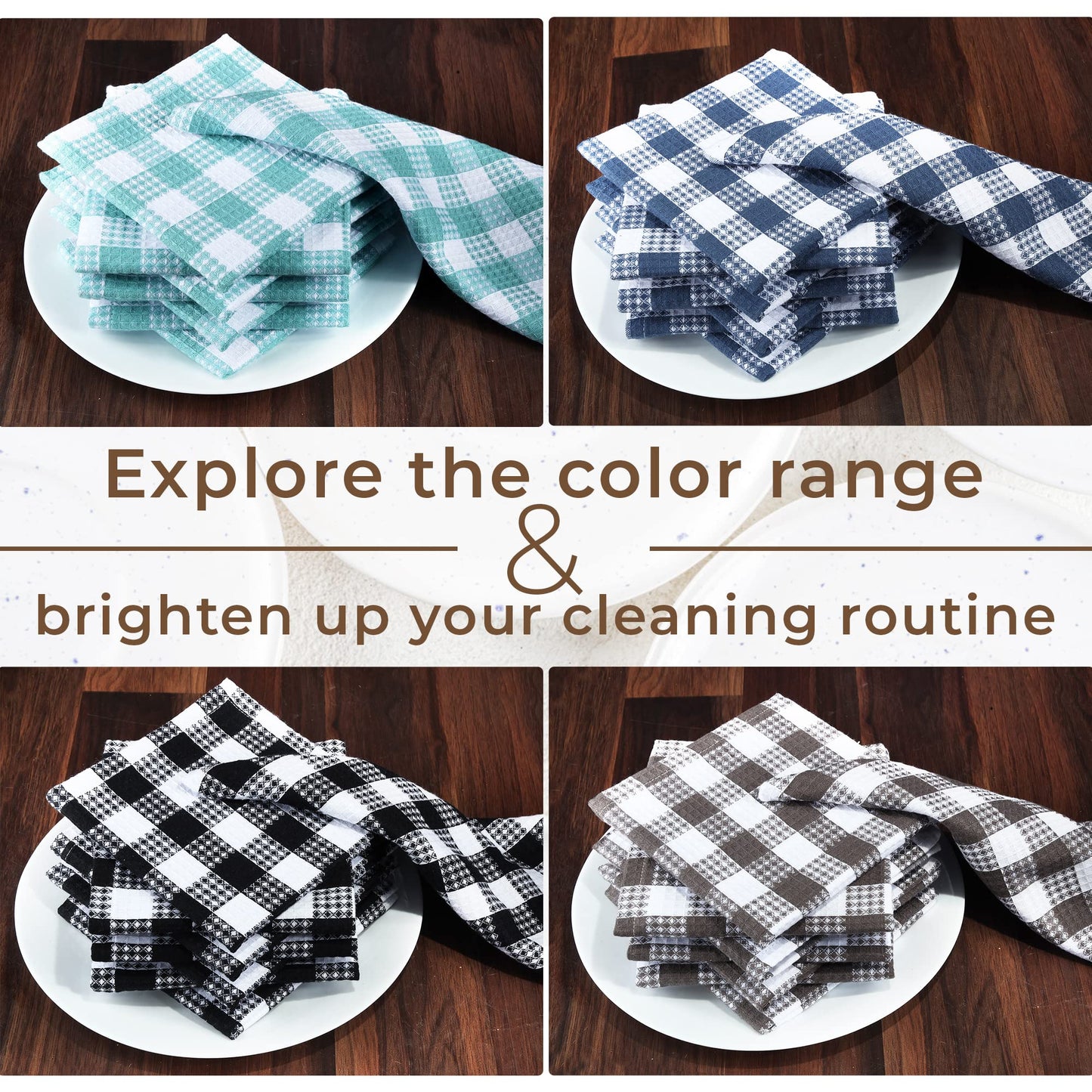 Microplastic-Free Kitchen: Urban Villa Cotton Dish Towels 6-Pack Non-Toxic