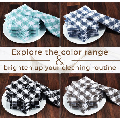 Microplastic-Free Kitchen: Urban Villa Cotton Dish Towels 6-Pack Non-Toxic