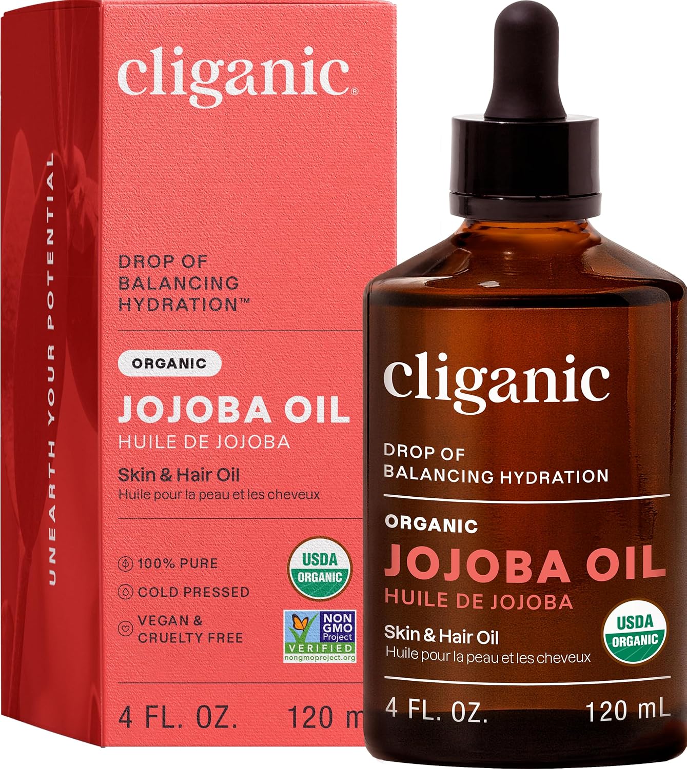 USDA Certified Organic Jojoba Oil, 100% Pure Single-Ingredient – Cliganic