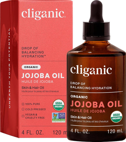 USDA Certified Organic Jojoba Oil, 100% Pure Single-Ingredient – Cliganic