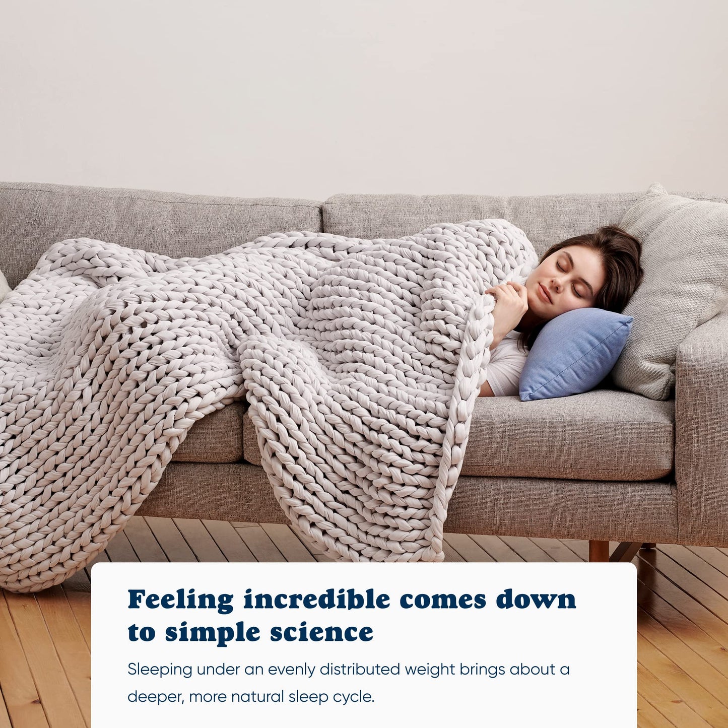 Toxin-Free Sleep: Bearaby Organic Cotton 100% Hand-Knit Weighted Blanket, Non-Toxic