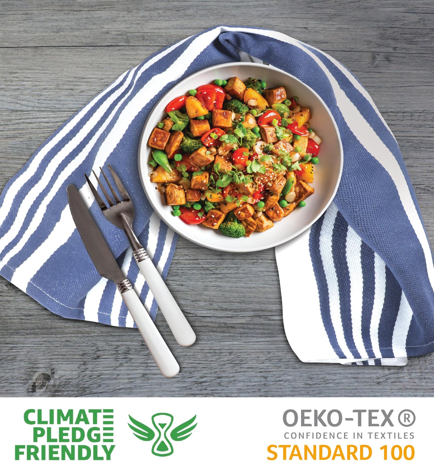 Microplastic-Free Kitchen: Urban Villa Cotton Dish Towels 6-Pack Non-Toxic