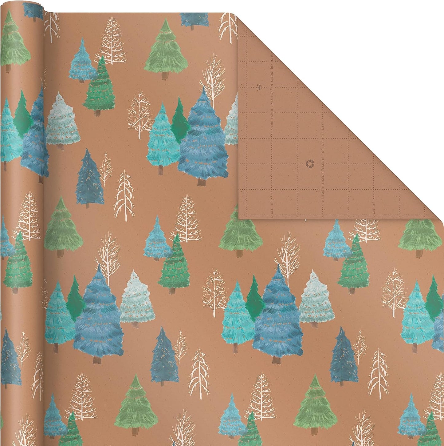 Recyclable Christmas: Hallmark Kraft Paper Rolls with Grid Lines for Easy, Eco-Conscious Wrapping
