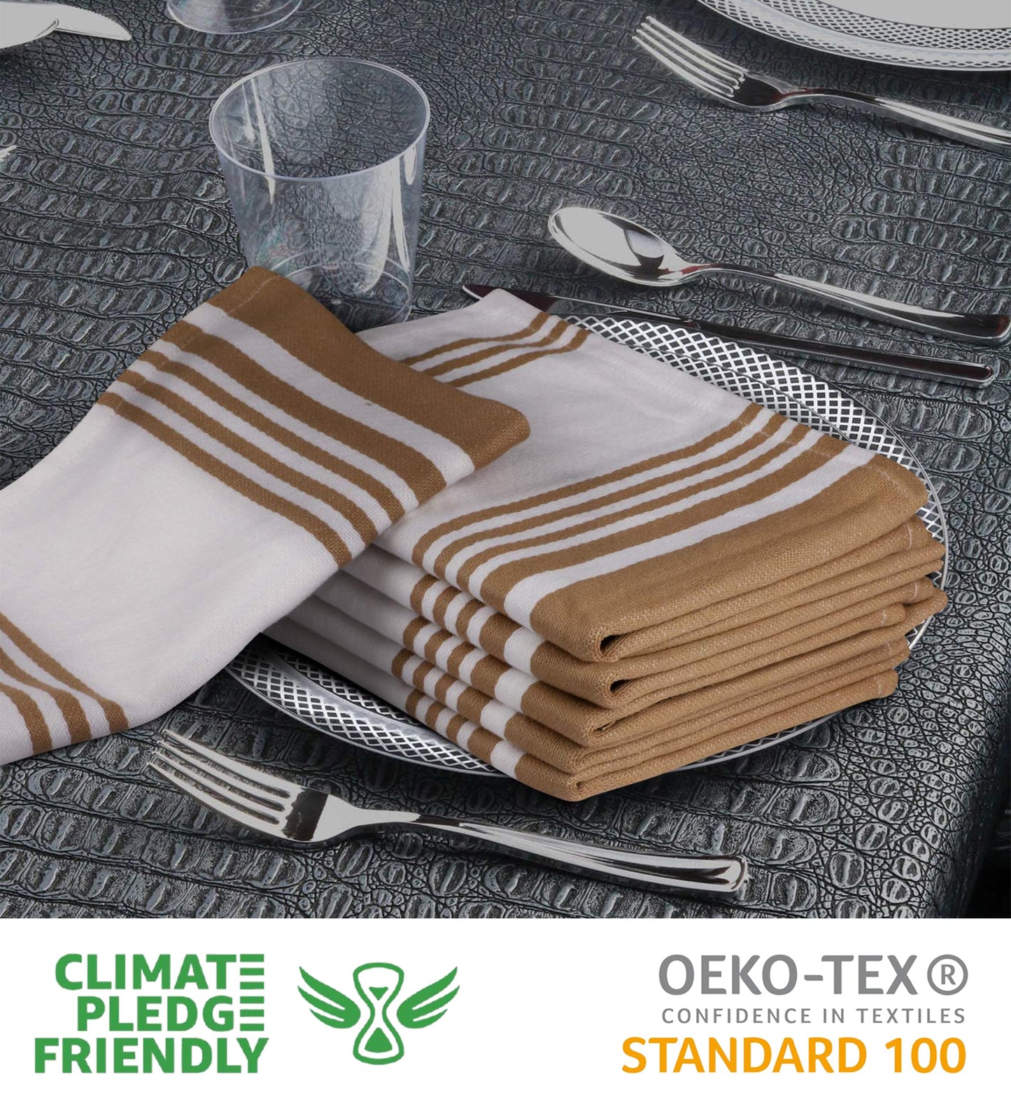Microplastic-Free Kitchen: Urban Villa Cotton Dish Towels 6-Pack Non-Toxic